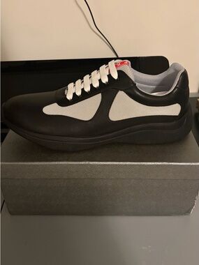 Prada Black and White Low-Top Sneakers